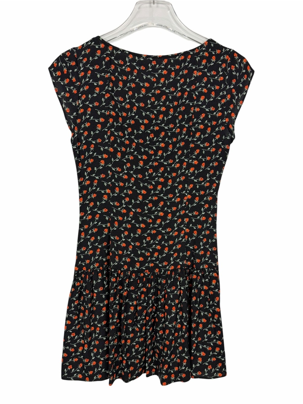 Reformation Olencia Floral Mini Dress Black Orange Size 2 - Picture 7 of 9